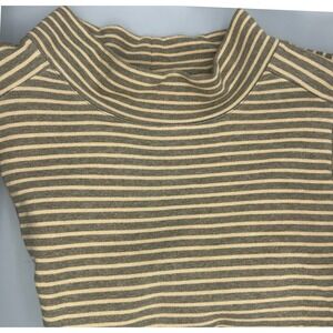 J Jill Striped Mock Neck Long Sleeve Tunic Top Cream‎ & Grey Women's Size 3X